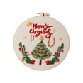 thumbnail image 3 of Kit de inicio de bordado navideño, costura hecha a mano, kit de bordado de invierno, aro de bordado, manualidades de bricolaje para principiantes, Árbol de Navidad, 3 of 9