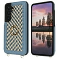 thumbnail image 2 of PU Leather Crossbody Wallet Case for Samsung Galaxy S24 Plus, Detachable Magnetic Card Holder RFID Blocking Adjustable Strap Rotating Ring Stand Elegant & Stylish Protective Phone Cover, Blue, 2 of 11