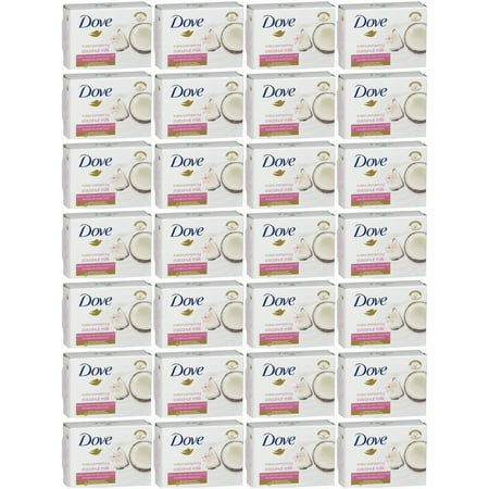 Dove Purely Pampering Coconut Milk Beauty Cream Bar Soap 3.5 Ounce / 100 Gram (Pack of 28)