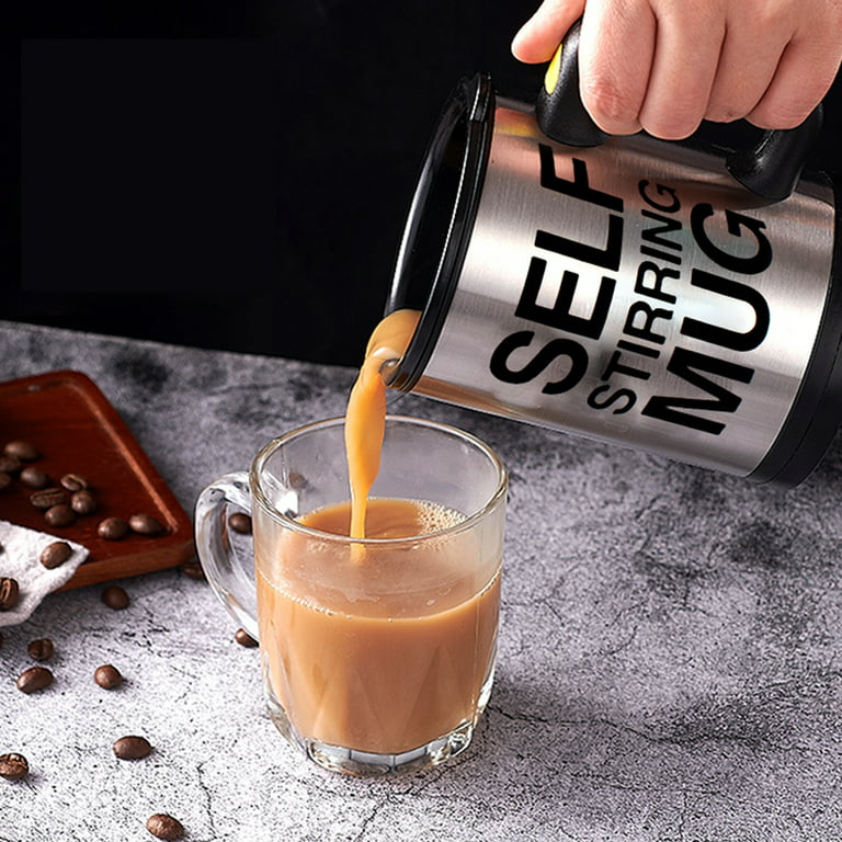 Self Stirring Coffee Mug Cup - Funny Electric Stainless Steel Automatic Self Mixing & Coffee/Tea/Hot Chocolate/Milk Mug for Office/Kitchen/Travel/Home