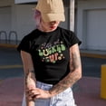 thumbnail image 2 of Retro Let's Get Lucked Up, Groovy Wavy St. Patrick's Day Text Art Merch Gift, Royal Blue T-Shirt, Large, 2 of 5