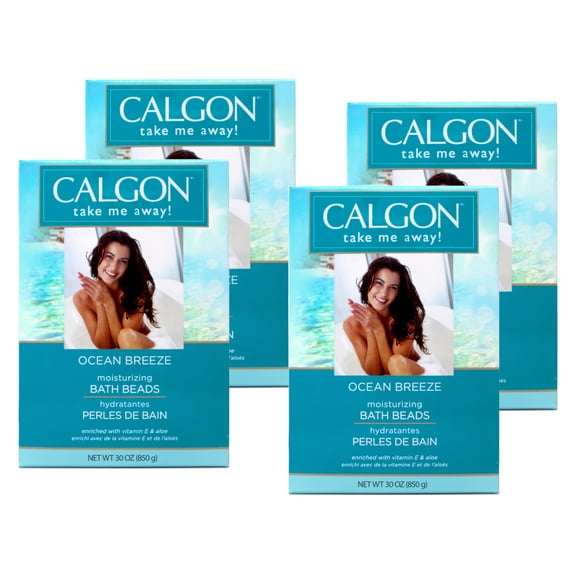 Calgon Ultra Moisturizing Bath Beads Ocean Breeze Scent, 30 oz, 4 Pack