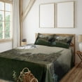 thumbnail image 3 of Ambesonne Gothic Fitted & Top Sheet Set with Shams, Old Village and Grave, Beige Green, 3 of 8