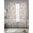 thumbnail image 2 of Farmhouse Khaki Sheer Curtains 108 Inch Length 2 Panels Set for Living Room/Bedroom, Vintage Flower Leaf Botanical Plant Curtain Sheers Drapes Rod Pocket Curtains Window Treatment Set 52''x108''x2, 2 of 7