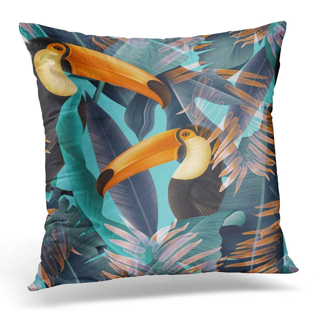 decorative bed pillow case wholesale bird toucan flower cushion cover US SELLER 