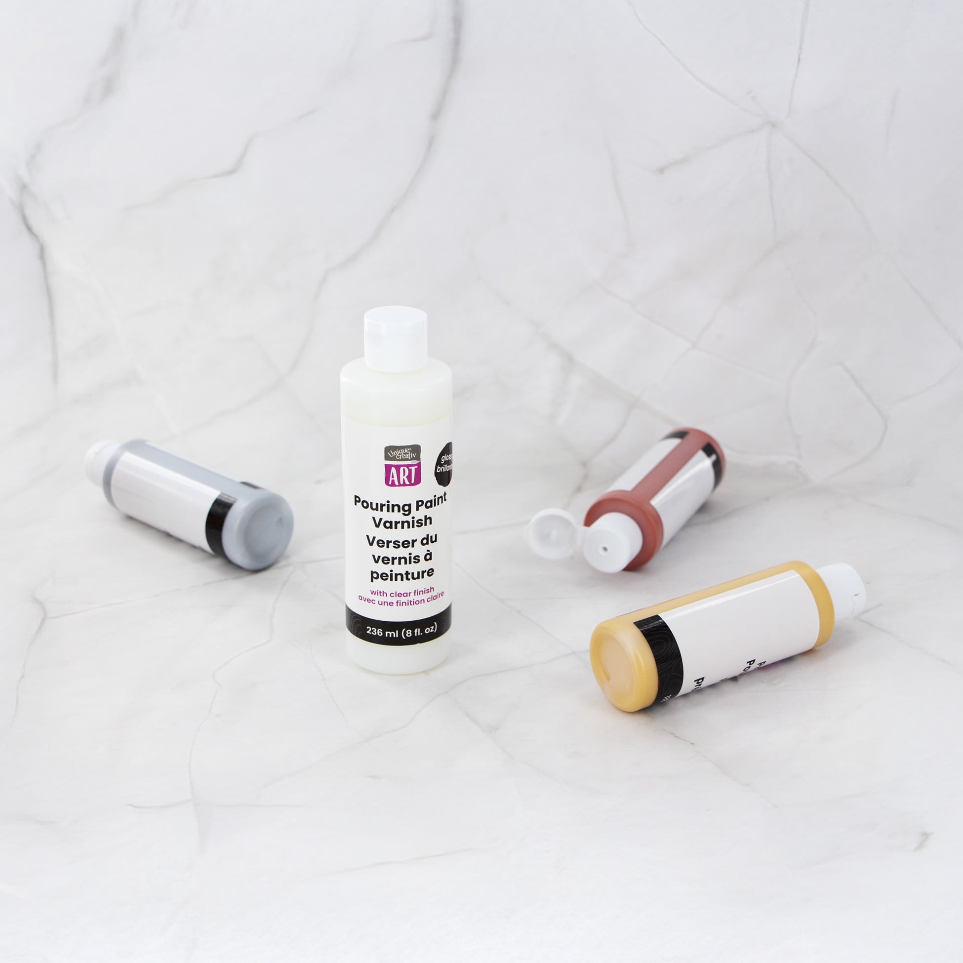 Vernis coulant UNIQUE CREATIV ART — Transparent brillant, autonivelant, 236 ml