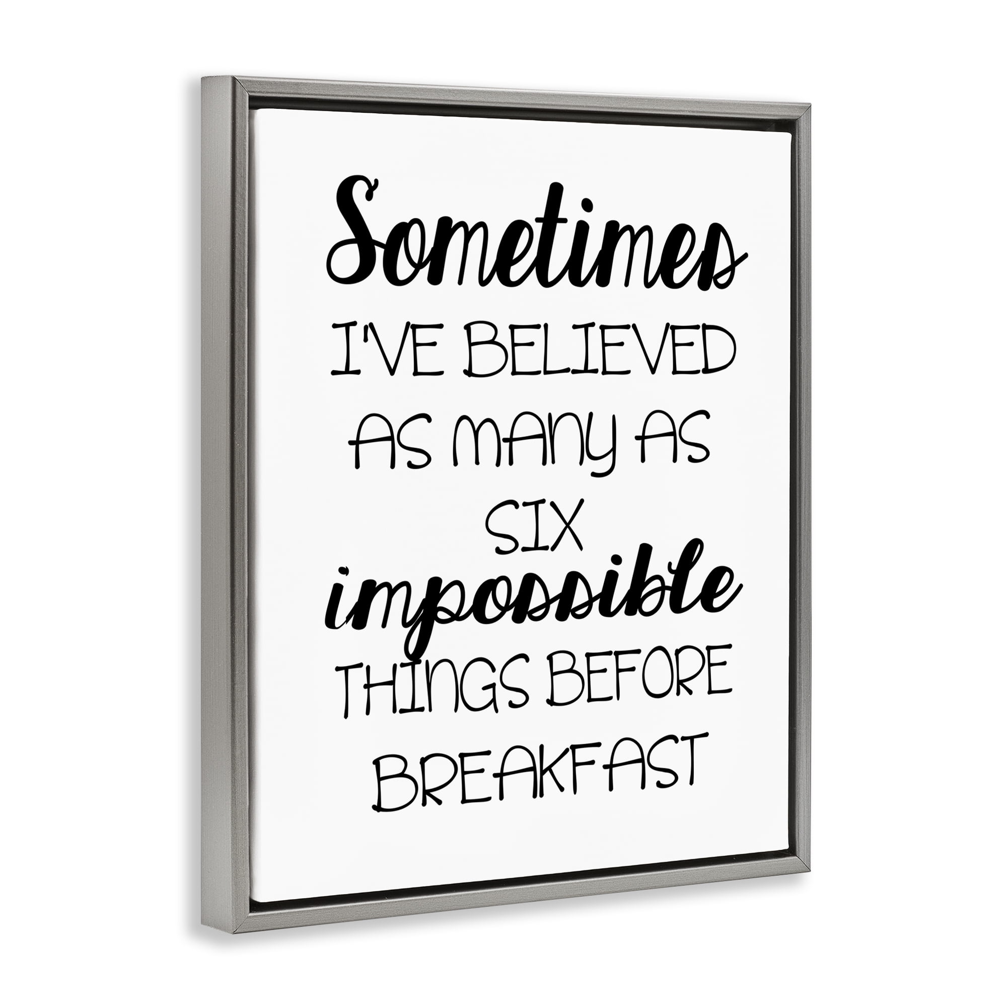 Stupell Industries Six Things Story Quote Text & Numbers Painting Gray Floater Framed Canvas Art Print Wall Art, 17 x 21