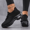 thumbnail image 3 of Orthopedic Sneakers for Women Knit Mesh Slip on Sock Shoes Air Cushion Running Shoes Lightweight Lace up Tennis Shoes Black Size 6.5, 3 of 7