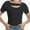 Black, variant on Womens Summer Short Sleeve T Shirts Slim Fit One Piece Cutout Scoop Neck Going Out Date Night Tops