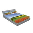thumbnail image 2 of Ambesonne Colorful Fitted Sheet & Pillow Sham Set, Poppy Field Landscape, Full, Multicolor, 2 of 2