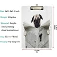 thumbnail image 2 of FMSHPON Funny Pug Dog Reading Newspaper Clipboard Hardboard Wood Nursing Clip Board and Pull for Standard A4 Letter 13x9 inches, 2 of 5