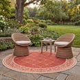thumbnail image 3 of Safavieh Courtyard Gaus Oriental Indoor/Outdoor Area Rug, Red/Natural, 5'3" x 5'3" Round, 3 of 9