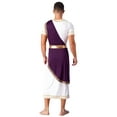 thumbnail image 2 of iiniim Costume Cosplay Rétro Doré Romain Grec Antique pour Hommes Robe Longue Thème Carnaval Tenues de Fête Violet G, 2 of 7