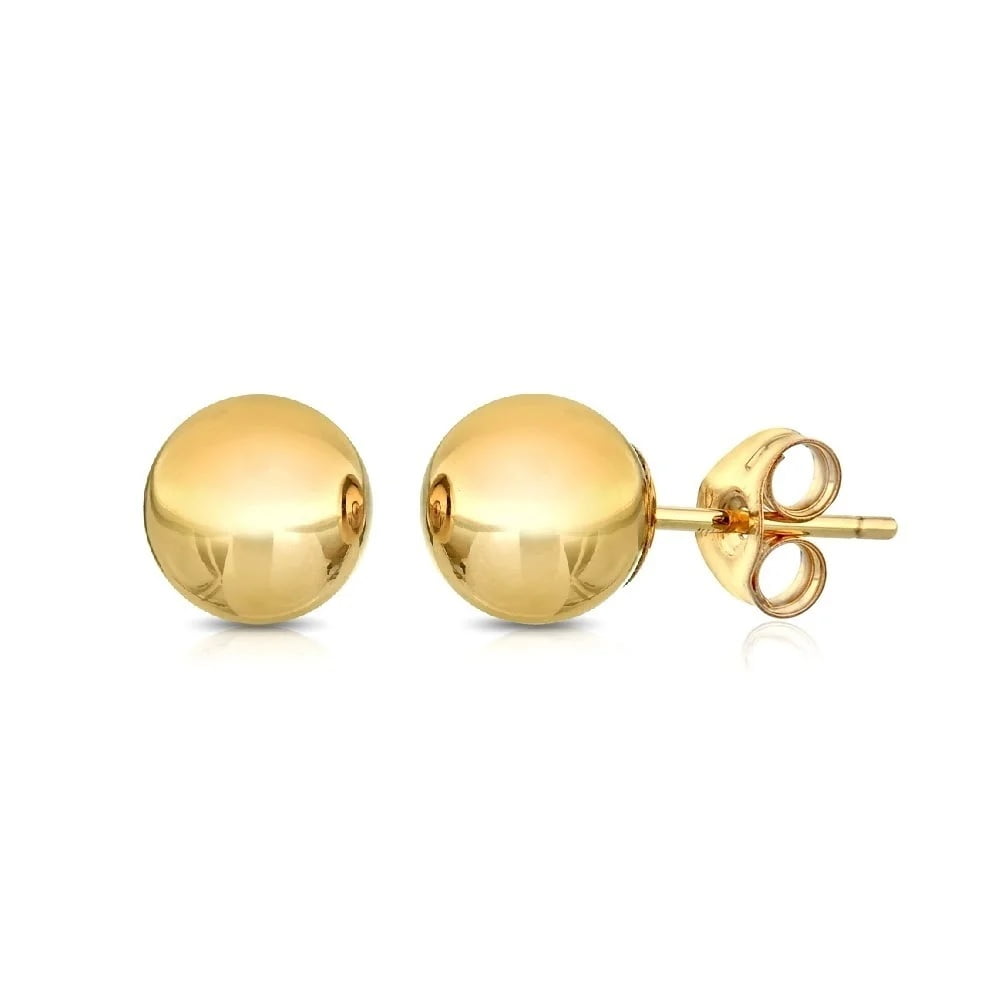 A&M 14K Solid Yellow Gold Classic Ball Stud Earrings 3mm Walmart