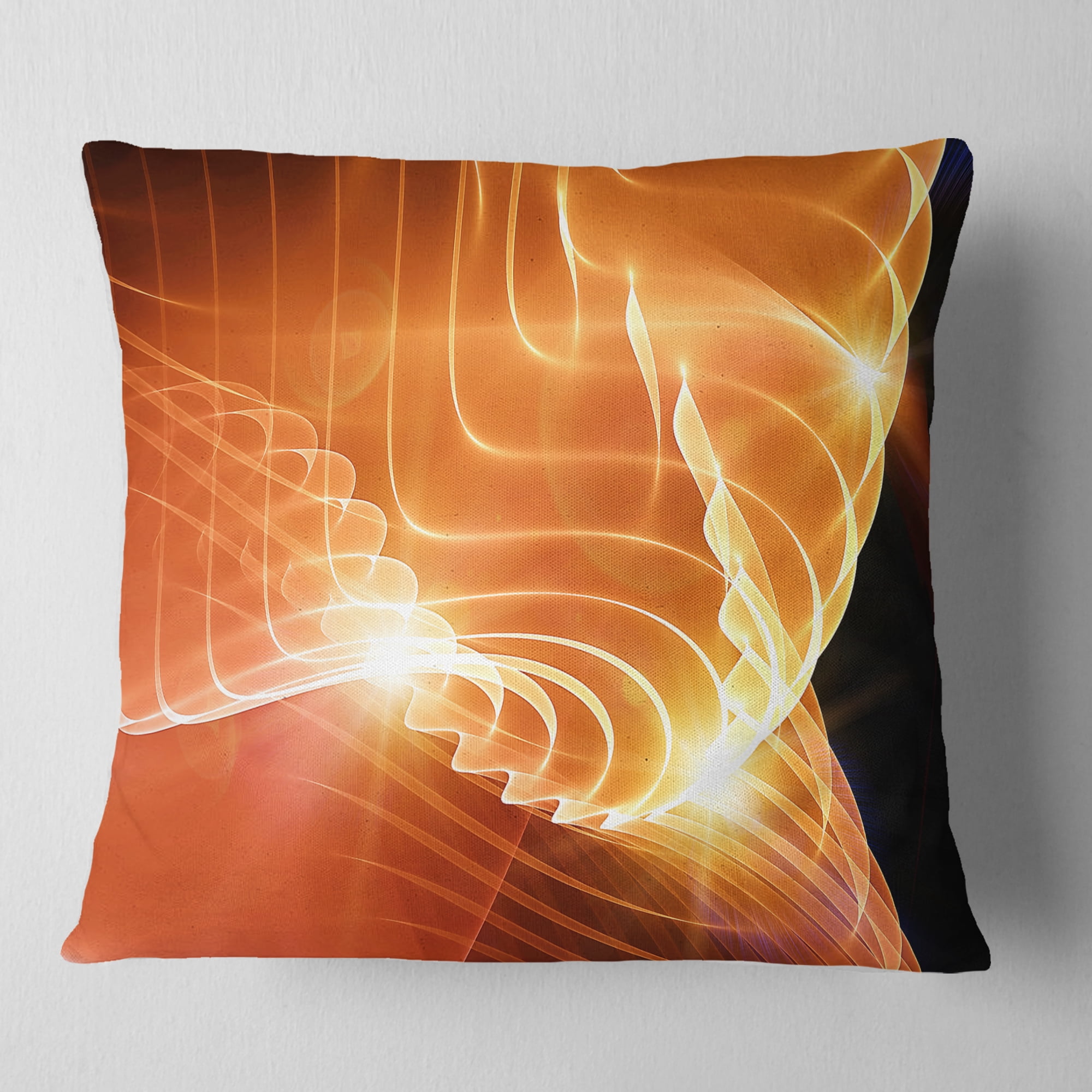 Designart Bright Yellow 3d Abstract Design - Contemporary Abstract Throw Pillow - 16x16