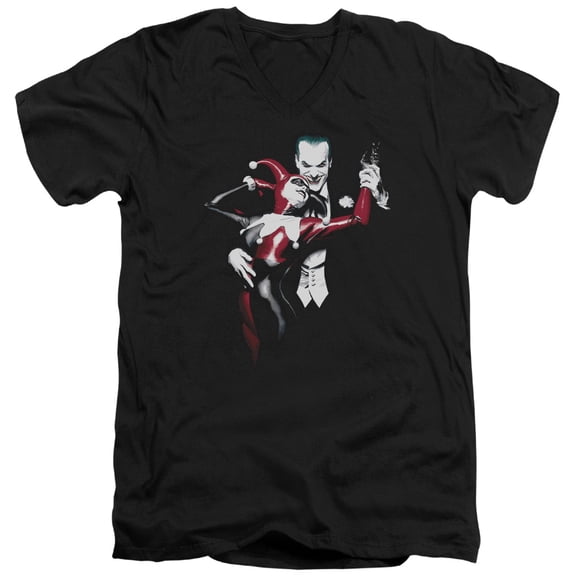 Batman - Harley And Joker - Slim Fit V Neck Shirt - X-Large
