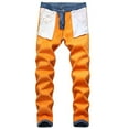 thumbnail image 4 of QHFBli Mens Lined Jeans Straight Leg Stretch Winter Warm Denim Pants, 4 of 8