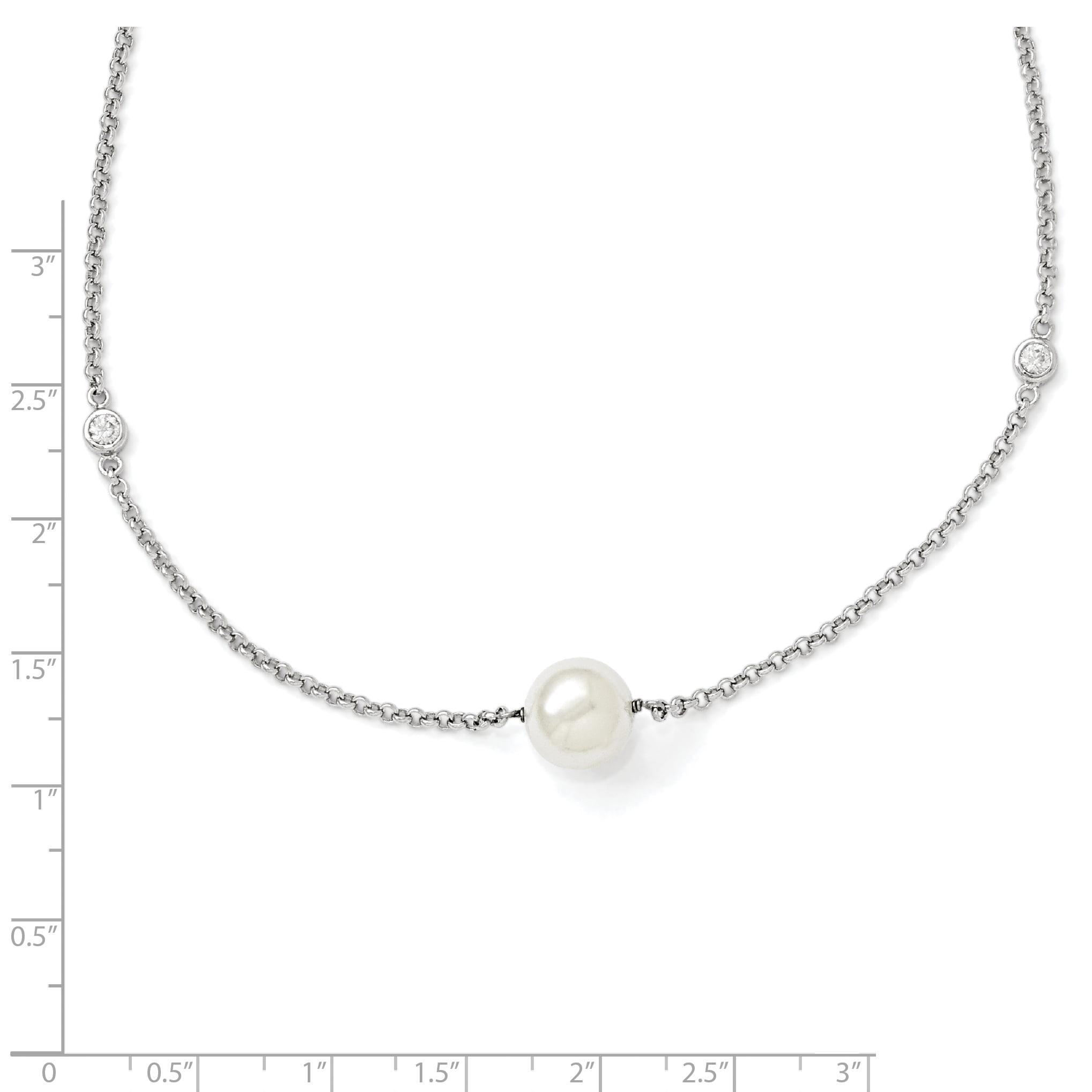 Station Pearl Necklace Silver925 ×2-