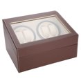 thumbnail image 3 of Enrollador de reloj para 4 relojes automáticos, caja de almacenamiento de reloj de 6 rejillas, Motor silencioso (enchufe marrón de EE. UU.), 3 of 14