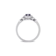 thumbnail image 5 of 2/5 Carat (Ctw) Lab-Created Blue & White Sapphire Heart Ring in Sterling Silver for Women, 5 of 6