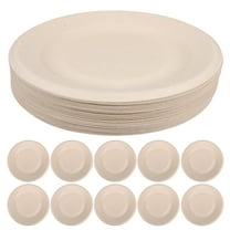 FRCOLOR 50pcs 7 inch Dessert Plate Thickened Paper Round Plate Cake Plate