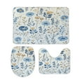thumbnail image 2 of Floral Colorful Flower 3 Piece Bath Rugs Mat Set, Flannel Mats, Machine Washable Carpets Mat for Bathroom Kitchen, Tub Toilet Contour Mat Lid Cover, 2 of 7