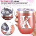 thumbnail image 3 of Initial Tumbler, Monogrammed Gifts for Women, 12oz Stainless Steel Monogram Tumbler Wine Coffee Mug with Lid for Birthday Gifts, Personalized Drinking Cup for Family Friend Sister.(Rose Gold/K), 3 of 6