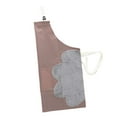 thumbnail image 2 of Delantal de cocina con babero para adultos, impermeable, resistente al aceite, ajustable café, 2 of 9