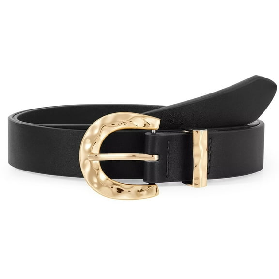 WHIPPY Leather Belt for Women Black Ladies Leather Belts for Jeans Dresses