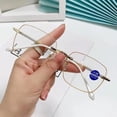 thumbnail image 5 of Square Rimless Reading Glasses +1.0, Women's Blue Light Blocking Metal Gold Bling Readers 1.00, Fashion Presbyopia Glasses, 5 of 5