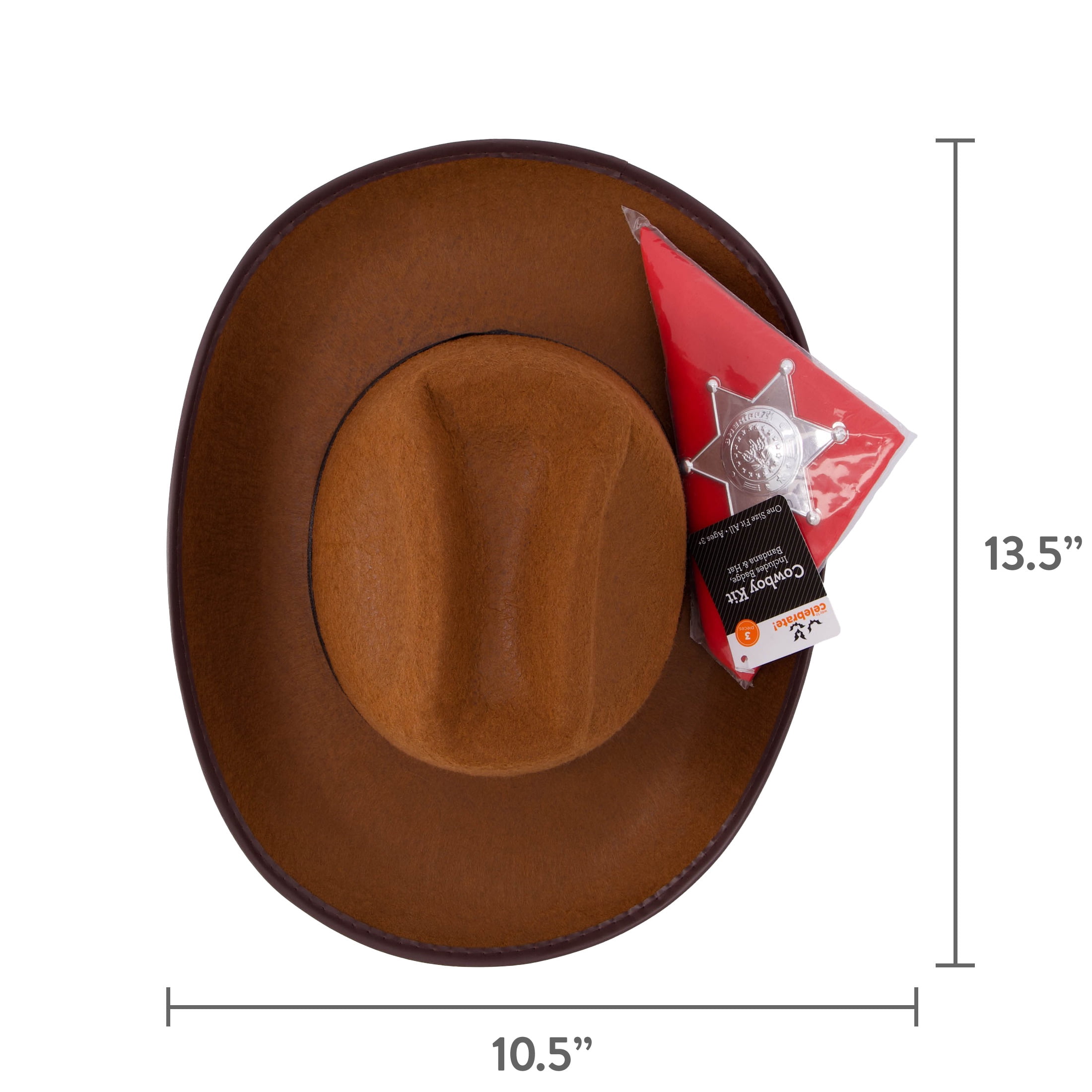 Cowboy Costume Accessory Kit for Children, Brown, 3 Pieces, Halloween by Way To Celebrate
