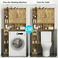 thumbnail image 4 of Vabches Over The Toilet Storage Cabinet, Farmhouse Storage Cabinet Over Toilet with 2 Barn Door & Toilet Paper Holder Stand，Home Space-Saving Toilet Rack for Bathroom, Restroom, Laundry, 4 of 10