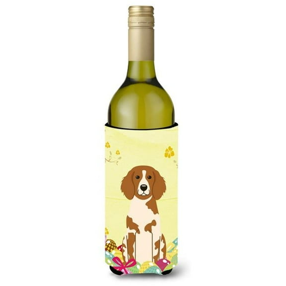 Easter Eggs Brittany Spaniel Wine Bottle Beverge Insulator Hugger