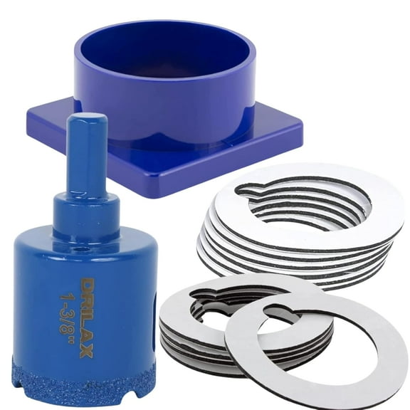 DRILAX 1-3/8 Inch Diamond Hole Saw with Water Delivery System for Quartz, Granite, Marble, Porcelain, Ceramic, Glass Tiles