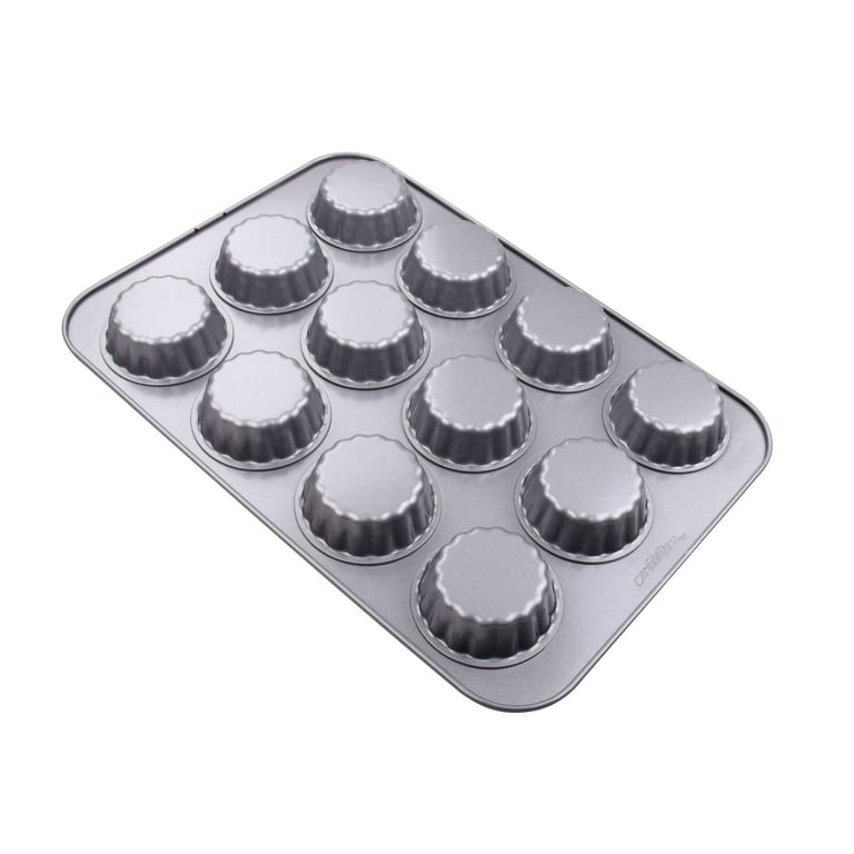 DEVILMAYCARE Removable Bottom Round Mini Muffin Pans 12 Holes Non-stick  Cake Mold for Cake Chocolate Egg tart ＆ Others Bake Food