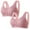Pink bras, variant on 2pcs Bras for Women Plus Size Front Closure Full Coverage Wirefree Sports Bra Ladies Elders Compression Push up Bralettes