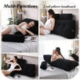 thumbnail image 4 of ColourTree Black 76" L x 8" W x 20" H Wedge Headboard Pillows with 1 Head Roll Pillow Bed Wedge Pillow for Headboard Large Bolster for Bed Rest Reading Pillows Backrest Pillows, 4 of 6