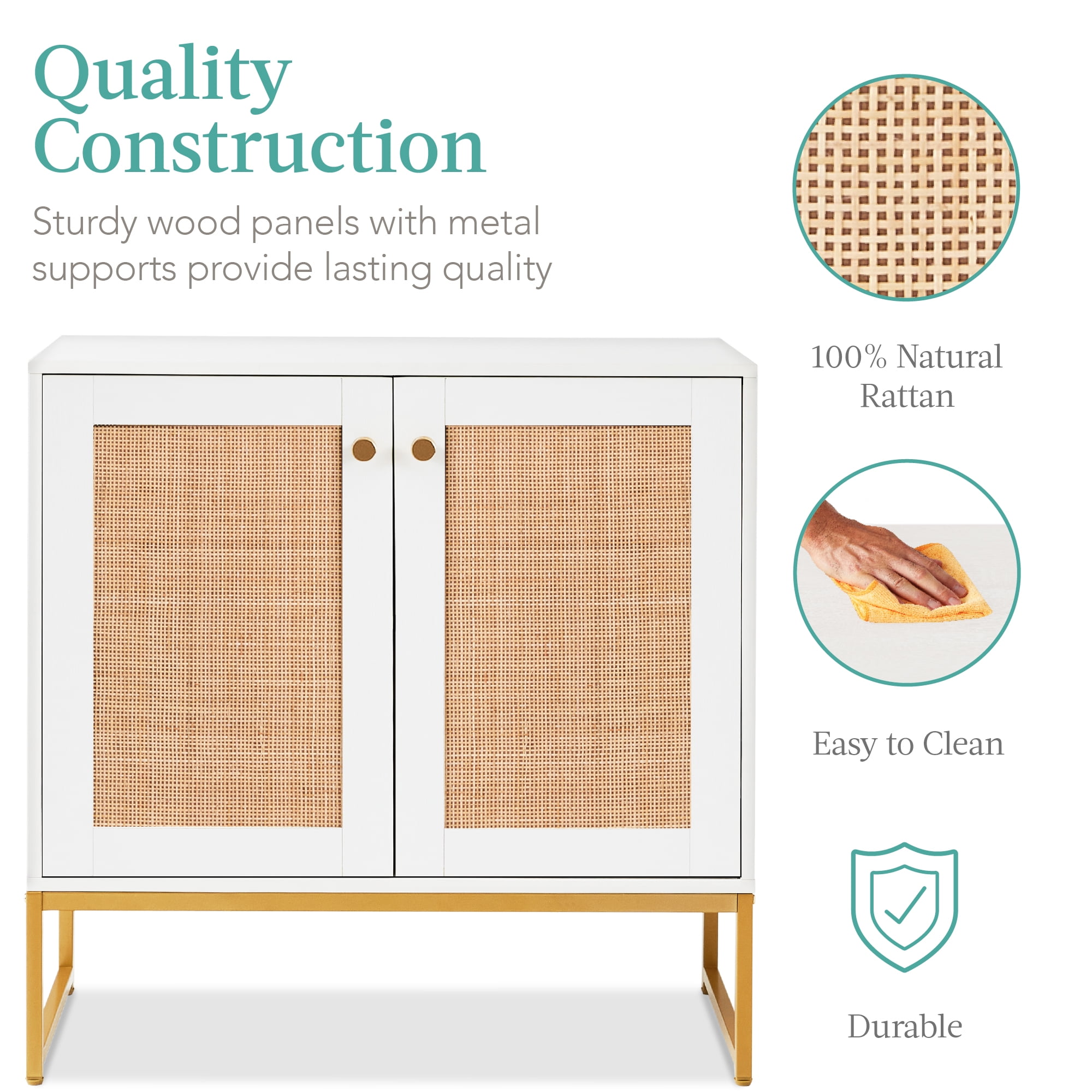Best Choice 2-Door Rattan Cabinet, Modern Design, Storage w