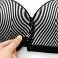 thumbnail image 5 of XUNKUSGA Bras for Women Fashion Front Closure Womens Bras Breathable Push Up Bras for Women Solid Wood Grain Plus Size Bras Comfy Full Coverage Tshirt Bra Soft Everyday Bras L-5XL Black, 5 of 6