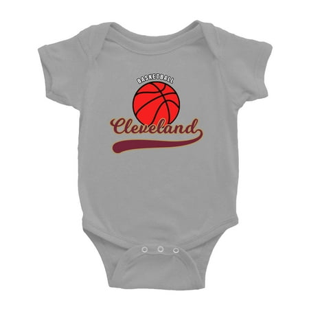 

Cute Cleveland Baby Outfits Basketball Fan Sports Baby Clothes (Gray 3-6 Monthes)