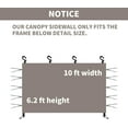 thumbnail image 2 of 10x10ft Canopy Sidewall for   Tent - Khaki,  Fit, Waterproof &  Blocking, 2 of 5