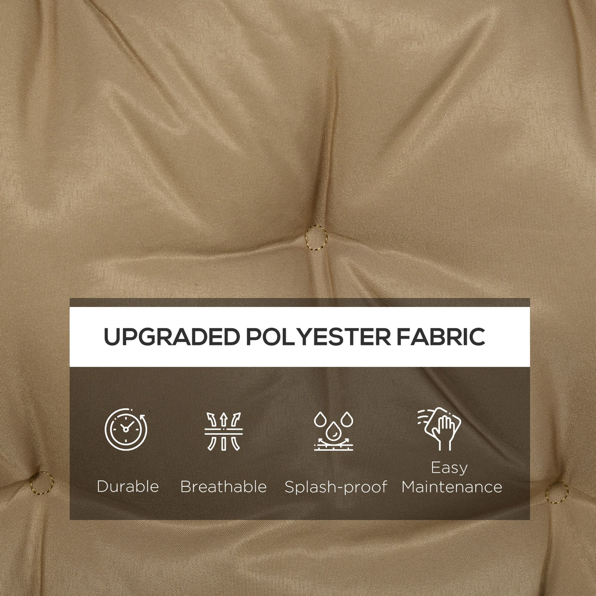 Alvantor Bench Chair Cushion 3-Seater Patio Cushions with Backrest for Swing Chair, Patio Sofa, 59" x 38" Dark Khaki