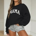 thumbnail image 2 of Crewneck Sweatshirt for Women Mama Letter Print Sweatshirt Oversized Pullover Loose Lightweight Long Sleeve Tops, 2 of 4