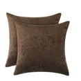 thumbnail image 1 of Pillow Covers 18x18, MANGATA CASA Set of 2 Throw Pillows Chenille Pillow Covers Fully Dyed Solid Color Cozy Soft Square Pillowcase for Farmhouse Home Decor Brown, 1 of 6
