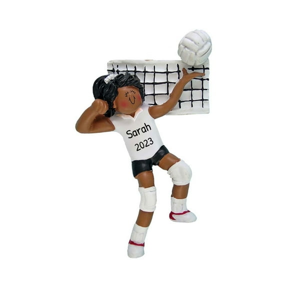 Personalized African American Girl Volleyball Pro Ornament 1 Count - Ornaments by Elves