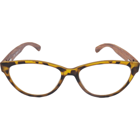 EYEGEMS Brand Blue Light Blocking Computer Reading Women Glasses +3.00 Eco Friendly Sustainable Ladies Walnut Wood Honey Tortoise 3461