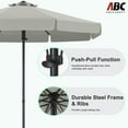 thumbnail image 5 of ABCCANOPY 9ft Outdoor Market Hand Push Patio Umbrella With Hanging Edge,12+Colors, Light Gray, 5 of 8