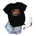 thumbnail image 3 of Ilomwu Womens Tops Blouses Turkey Short Sleeve Thanksgiving Printed Womens Golf Shirt,Black,L, 3 of 3