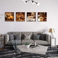 thumbnail image 5 of Kitchen Canvas Art Coffee Bean Coffee Cup Canvas Prints Coffee Wall Decor-4 Panels Framed Ready To Hang Coffee Image-Table Dining Room Canvas Wall Art Contemporary Pictures for Dining Home Decoration, 5 of 6