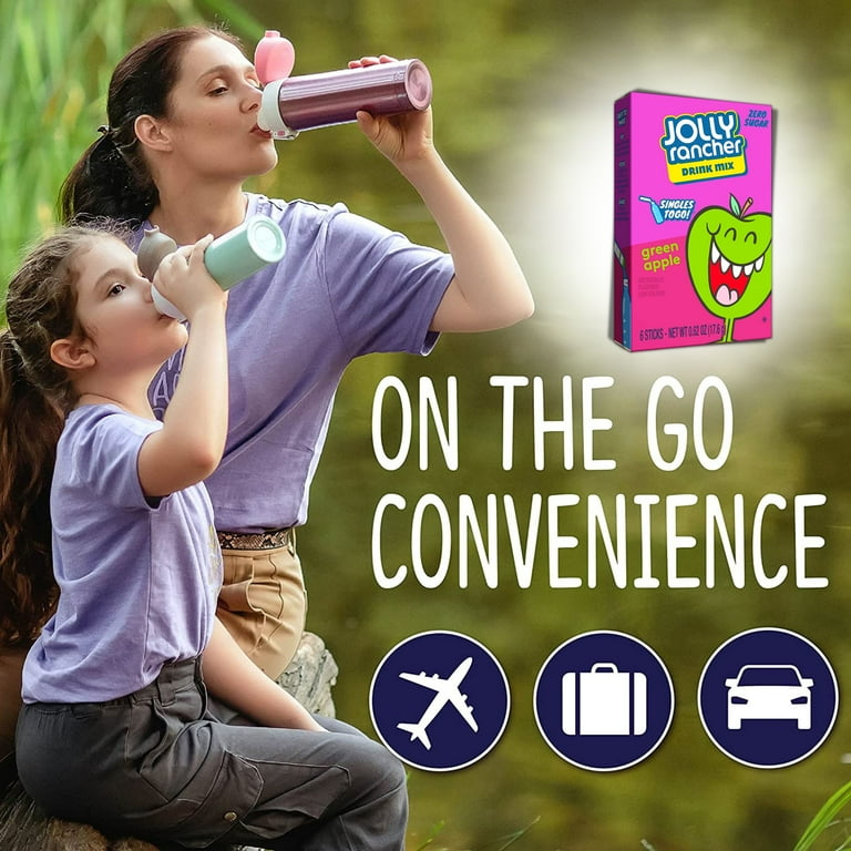 Jolly Rancher Green Apple Singles To Go Water Drink Mix, Sugar